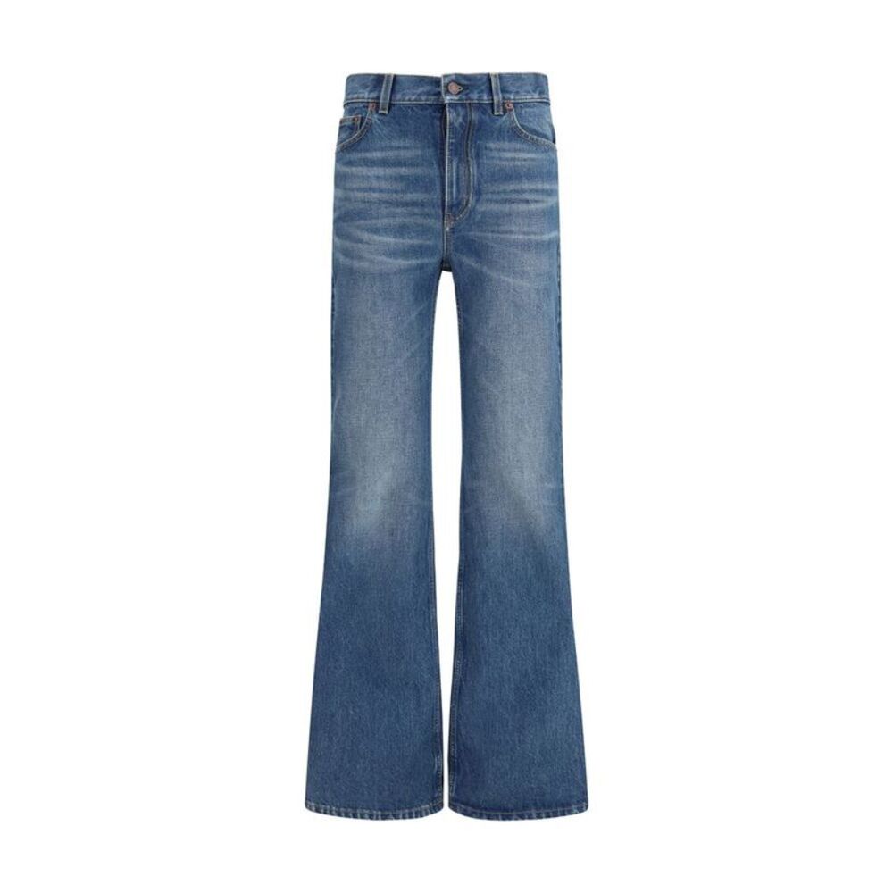Chloé Blue Cotton Flared Women's Jeans